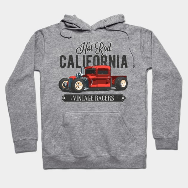 California Hot Rod Vintage Racers Hoodie by funkymonkeytees